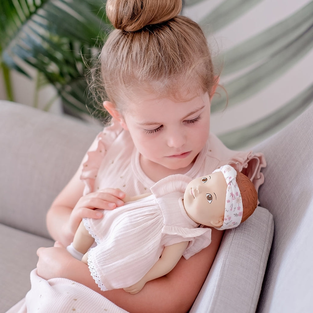 Natural Rubber Baby Doll with Removable Cotton Clothing