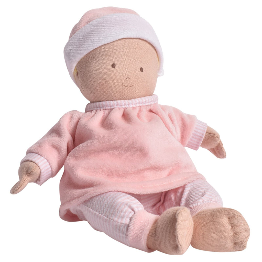 Zachte Baby Doll in Roze Outfit & Bijpassende Muts