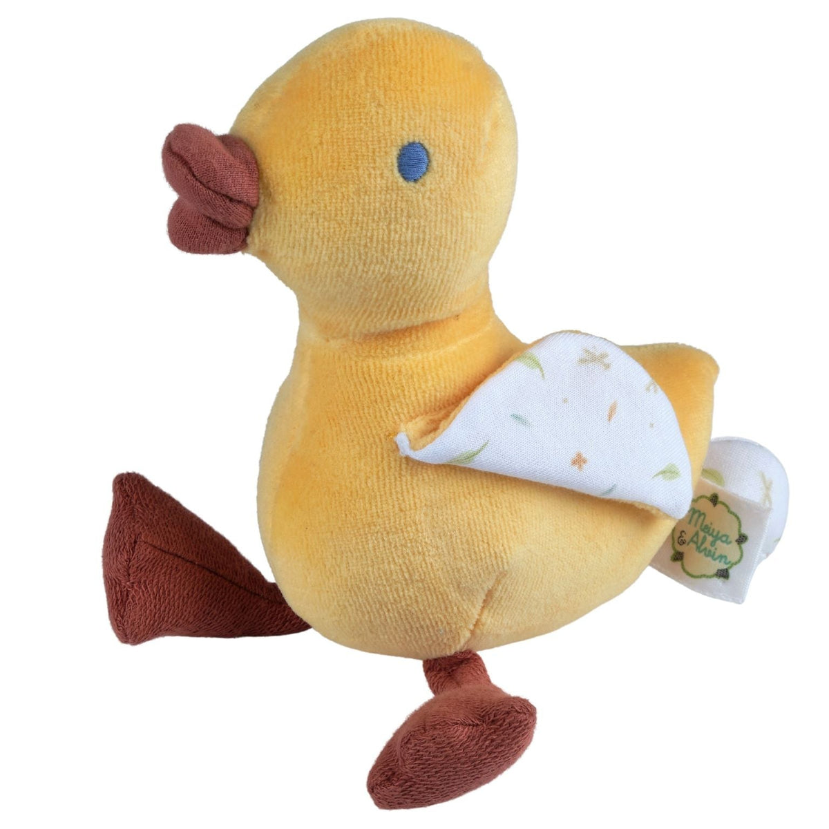 Yellow Organic Plush Duck Musical Baby Toy