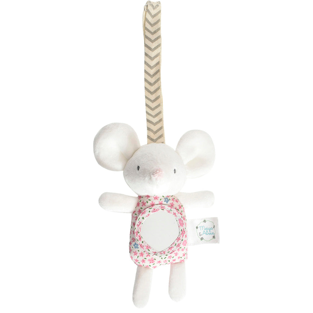 Mouse Pram Toy with Mirror & Rattle