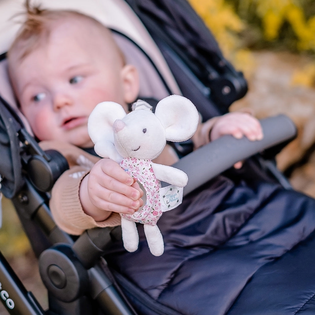 Mauss-Kinderwagen-Spielzeug mit Spiegel & Rasseln