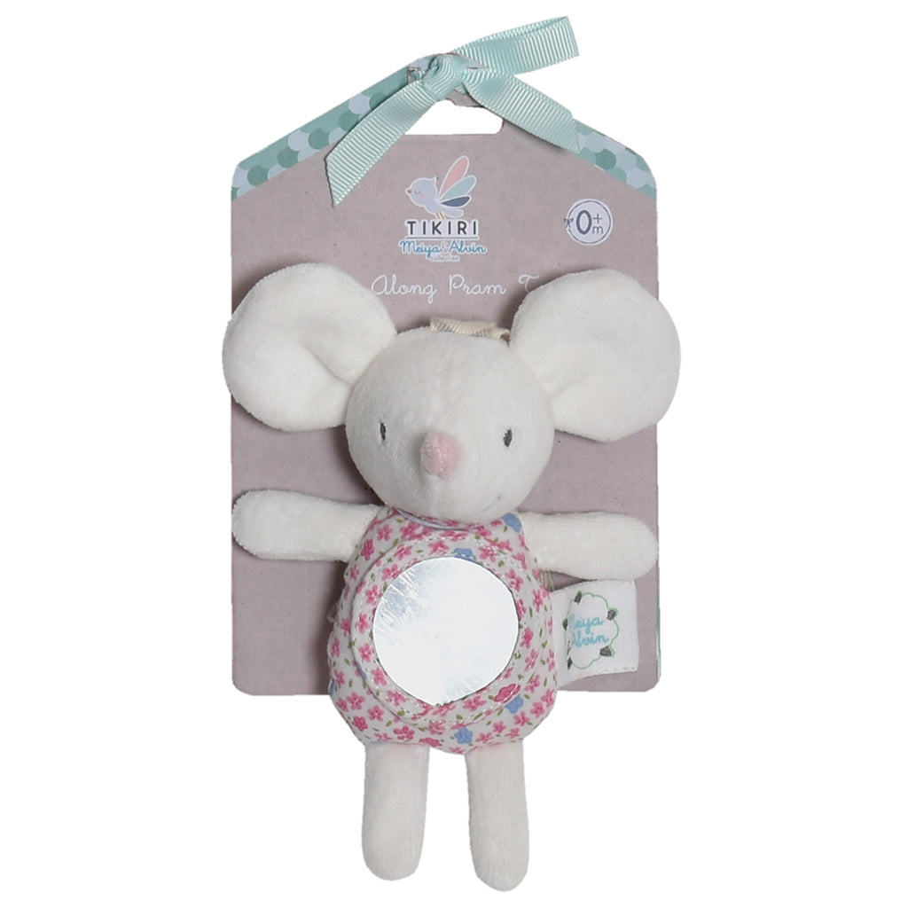 Mouse Pram Toy with Mirror & Rattle