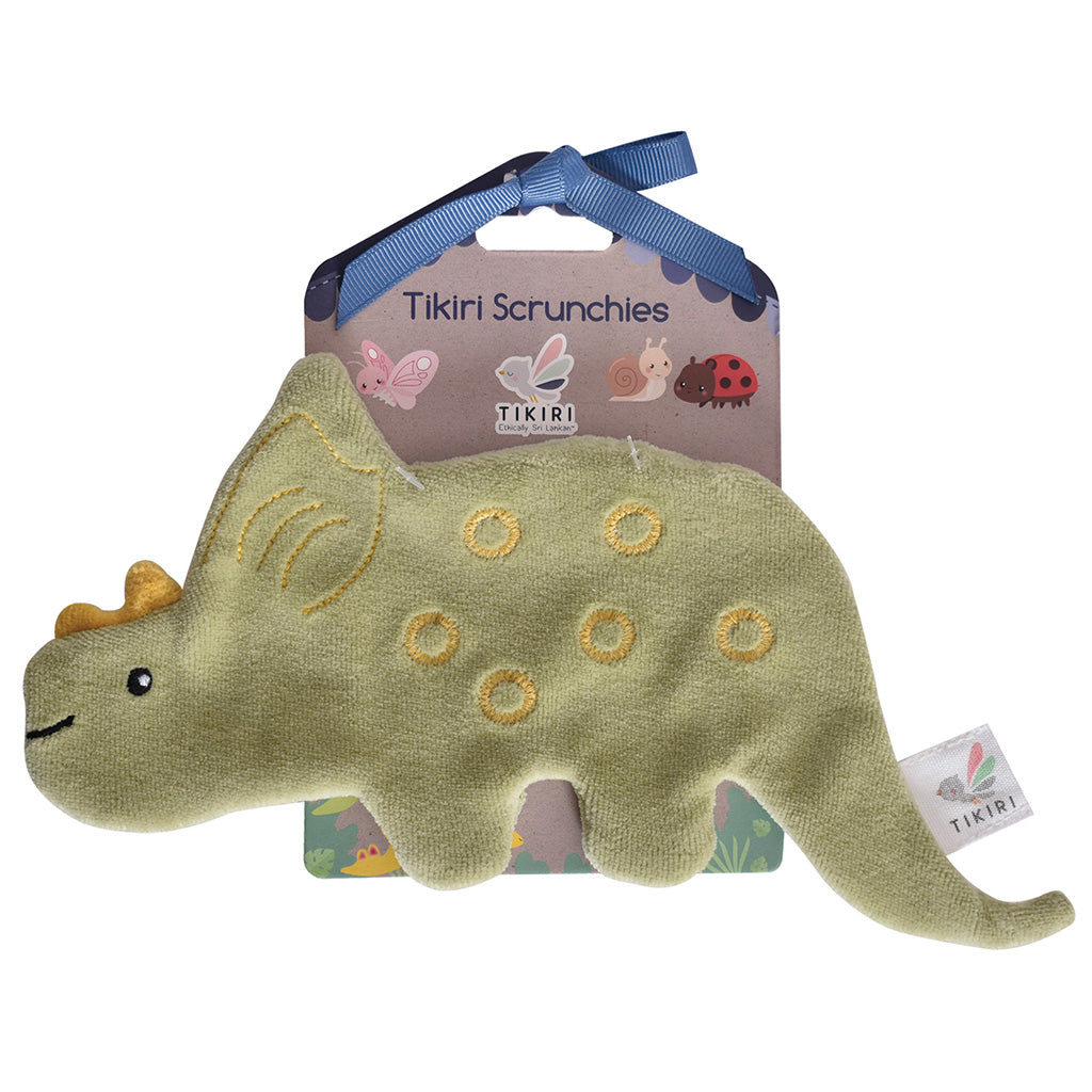 Green Triceratops Crinkle Sensory Toy