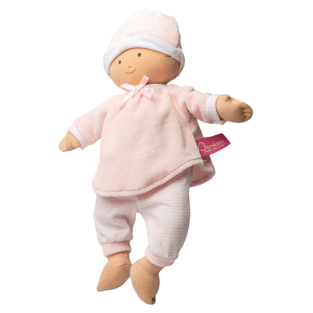 Zachte Baby Doll in Roze Outfit & Bijpassende Muts