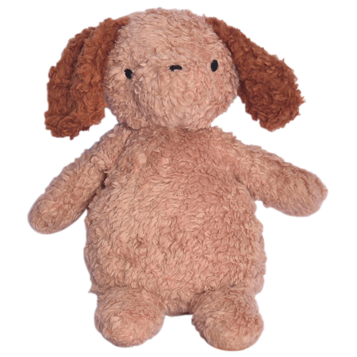 Bruine biologische pluche hond met geborduurde details