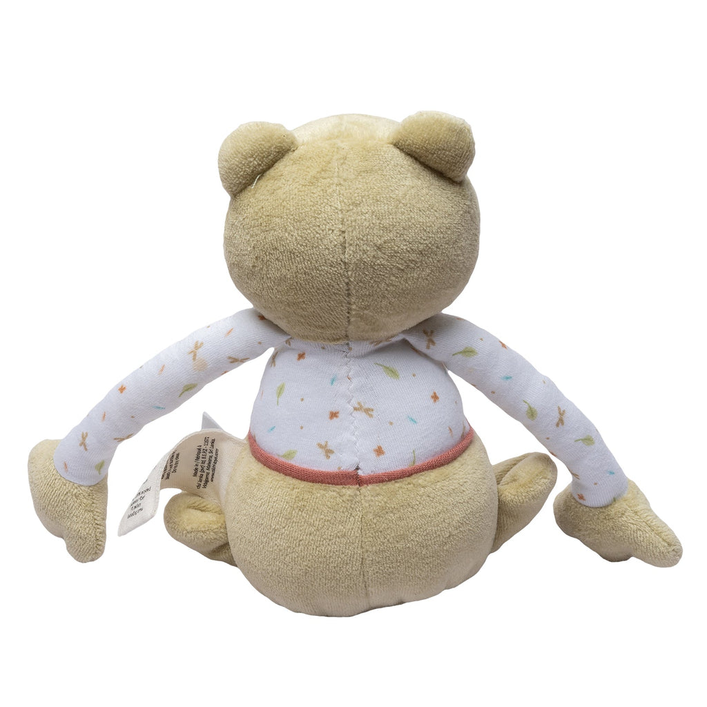 Peluche grenouille bio avec haut à manches longues