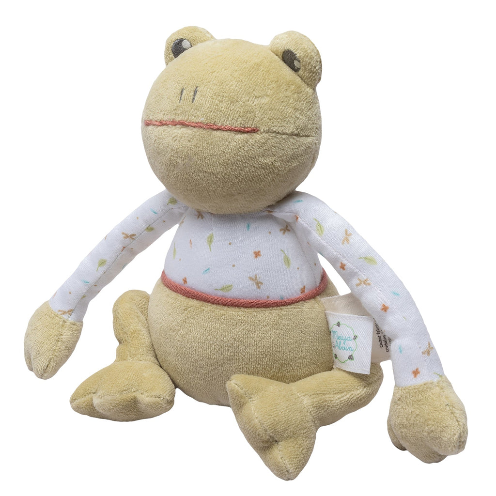 Peluche grenouille bio avec haut à manches longues