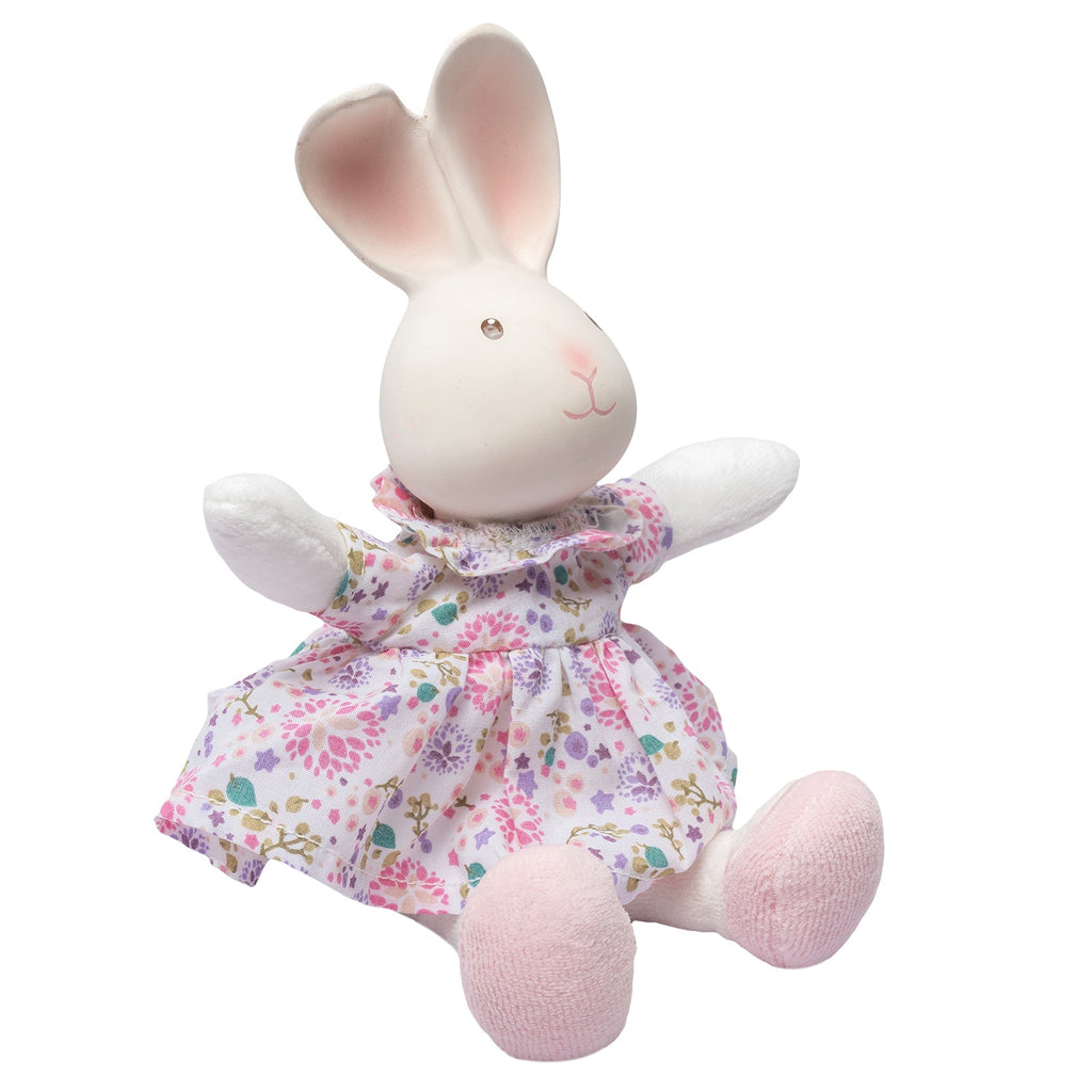 Mini peluche lapin avec tête en caoutchouc naturel biologique