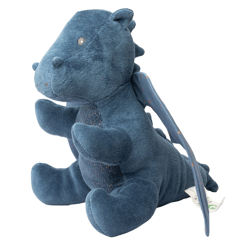 Peluche dragon en coton biologique avec ailes bruiteuses