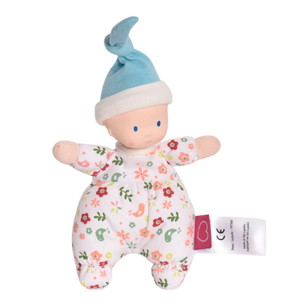Bébé poupée à peau claire avec tête en caoutchouc naturel