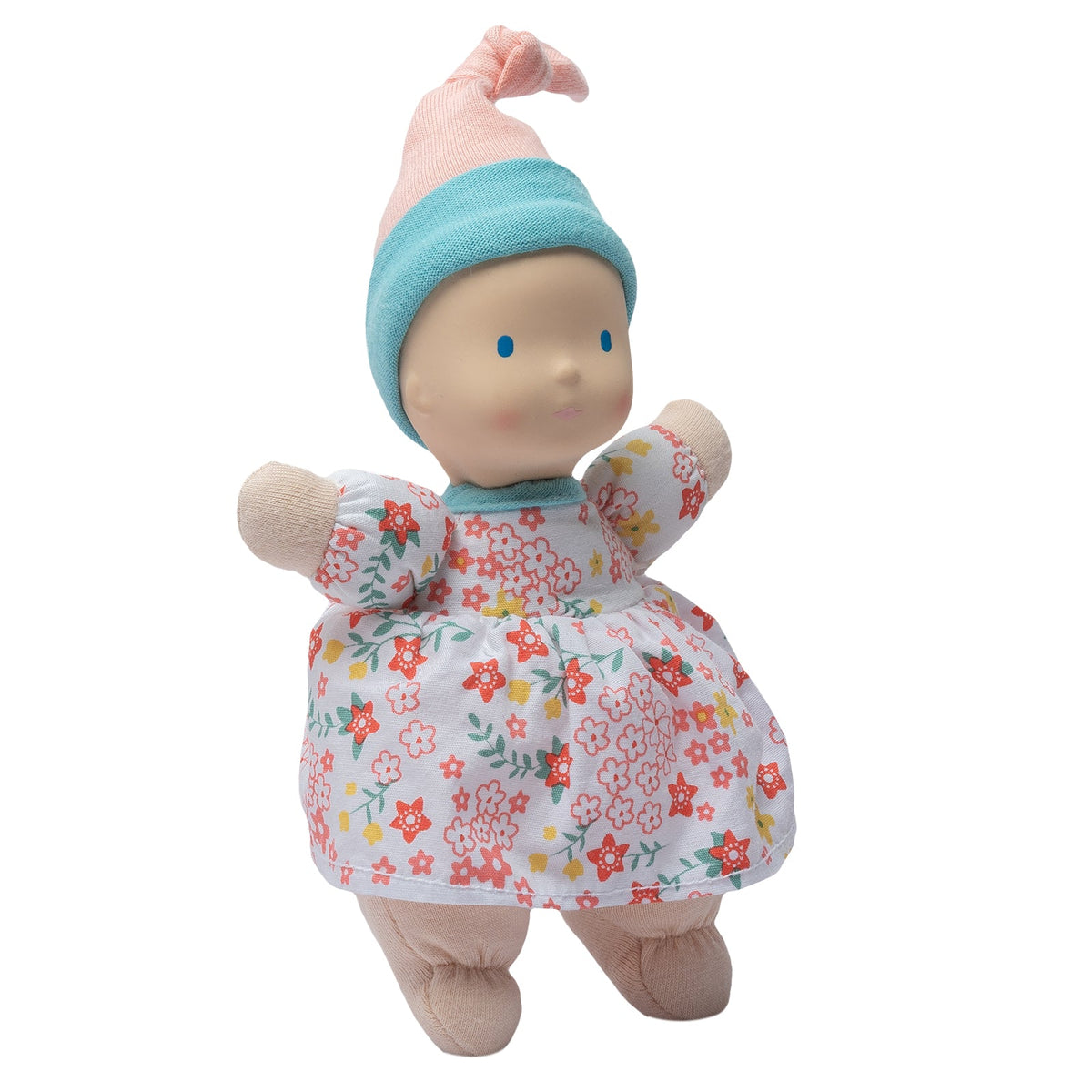 Bébé poupée à peau claire avec tête en caoutchouc naturel