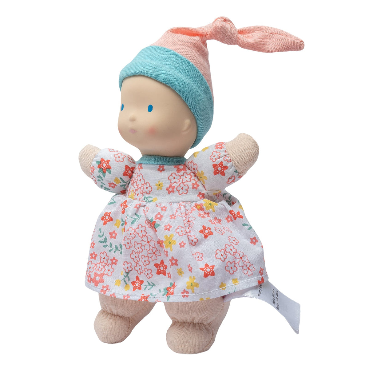 Bébé poupée à peau claire avec tête en caoutchouc naturel