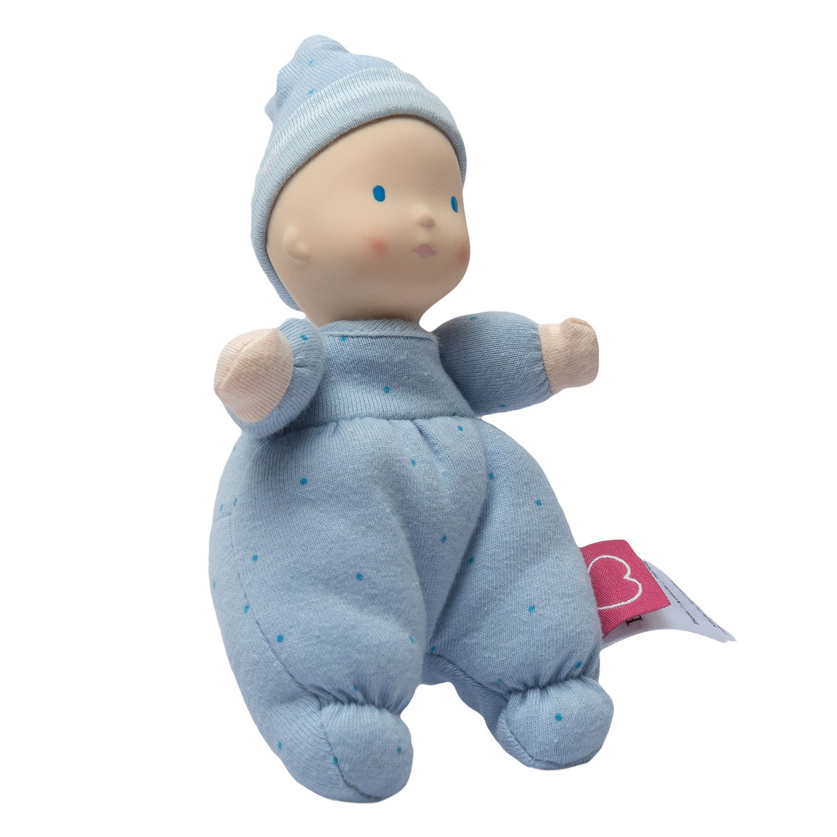 Bébé poupée à peau claire avec tête en caoutchouc naturel