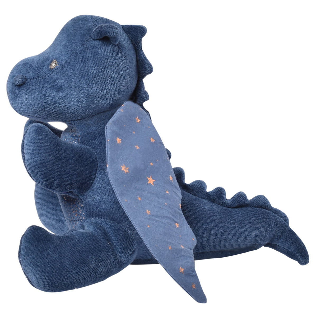 Pluche drakenknuffel van biologisch katoen met knispervleugels