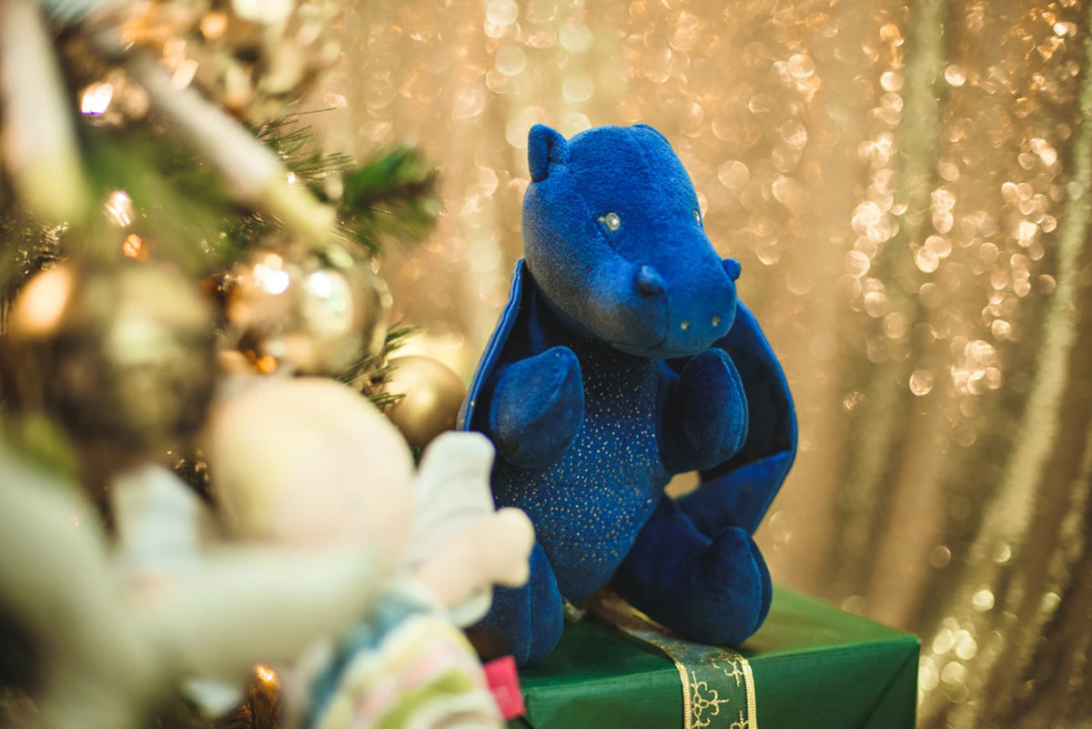 Peluche dragon en coton biologique avec ailes bruiteuses